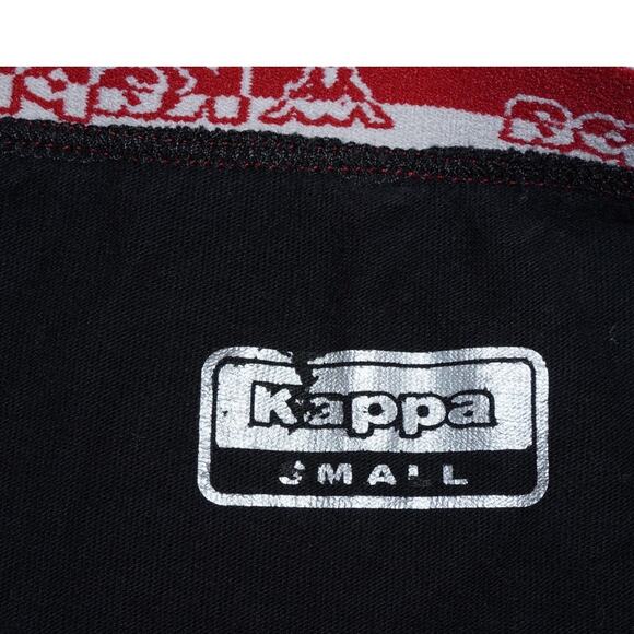 Kappa Black T-Shirt Men’s Small Logo Collar Detail Streetwear Tee - Picture 4 of 5